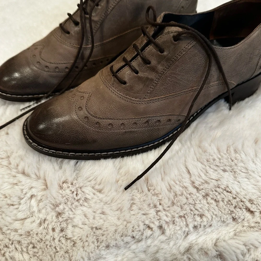 Pedro Garcia gray Leather Women's Loafers